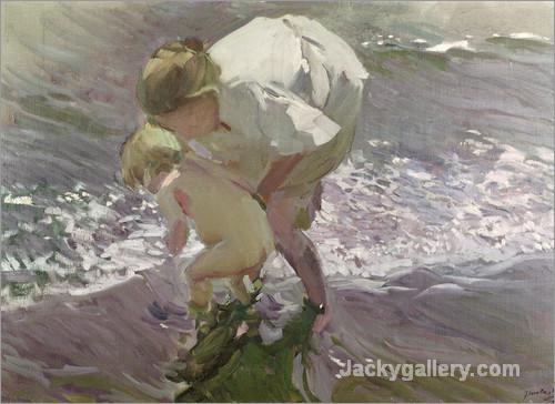 Bathing on the Beach by Joaquin Sorolla y Bastida paintings reproduction